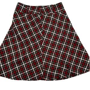 CATO NEW Size‎ 8 School Girl Knee Length Skirt Black Red White Gray Plaid Goth